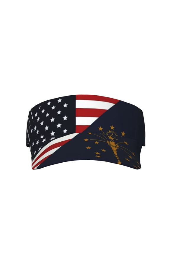 America Indiana Flag Sports Sun Visor Hats Adjustable Sun Visor Caps For Women And Men