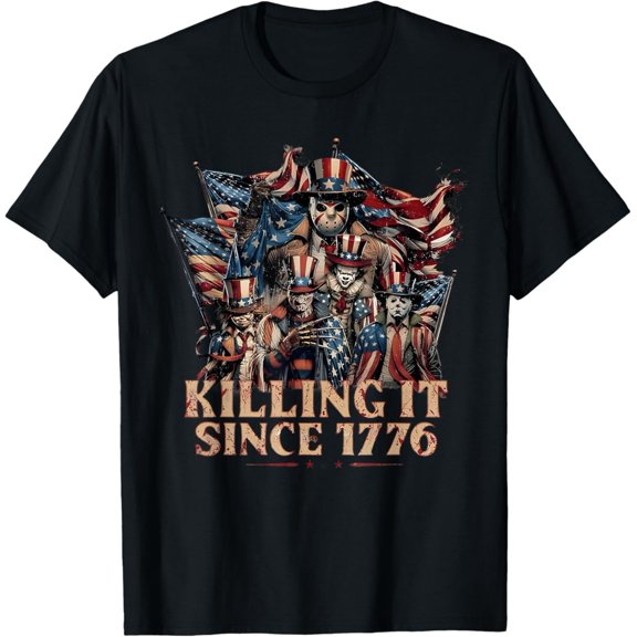 America Killing It Since 1776 Flag Fourth July T-Shirt