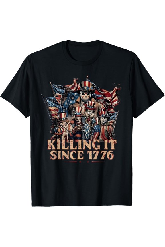 America Killing It Since 1776 Flag Fourth July T-Shirt