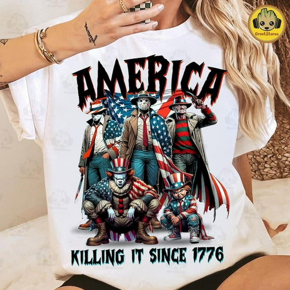 America Killing It Since 1776, Horror Movie Fourth Of July, Thug Life Killers, Horror Independence Day, 4th of July America