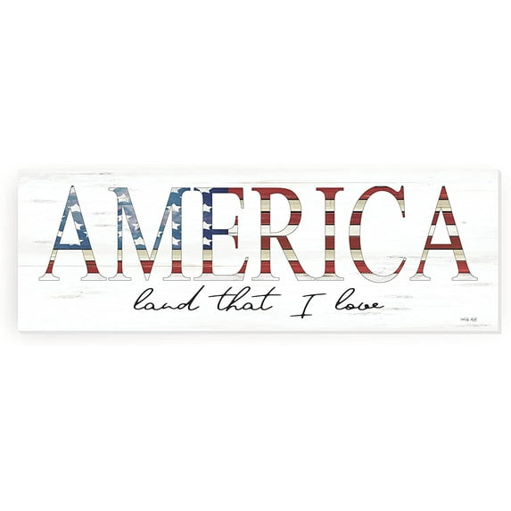 America Land That I Love Rustic Framed Wood Farmhouse Wall Sign 8x24 (Unframed)