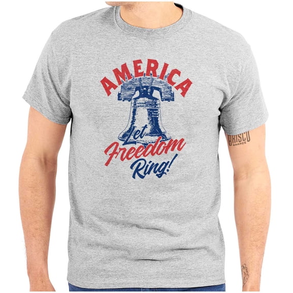 America Let Freedom Ring Liberty Bell Men's Graphic T Shirt Tees Brisco Brands S