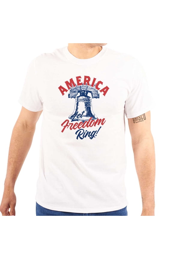 America Let Freedom Ring Liberty Bell Plus Size Crewneck Graphic Tee Shirt Brisco Brands 5X