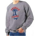 thumbnail image 1 of America Let Freedom Ring Liberty Bell Unisex Plus Fleece Graphic Sweatshirt Brisco Brands 4X, 1 of 6