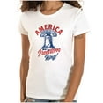 thumbnail image 1 of America Let Freedom Ring Liberty Bell Womens Slim Fit Graphic Tee Brisco Brands S, 1 of 6