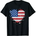 thumbnail image 1 of America Love Flag USA Heart 4th of July American Proud Girl T-Shirt, 1 of 4