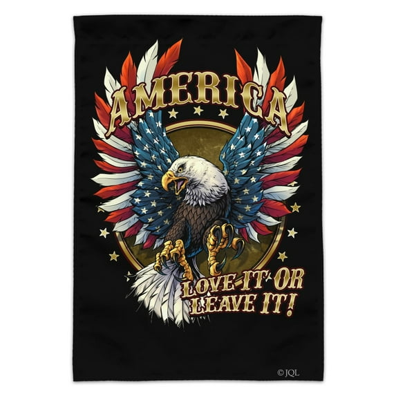 America Love It Or Leave Eagle USA American Flag Garden Yard Flag