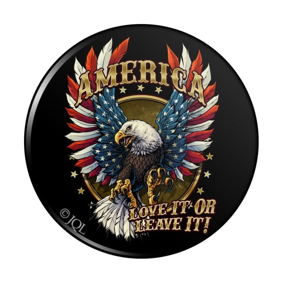 America Love It Or Leave Eagle USA American Flag Kitchen Refrigerator Locker Button Magnet
