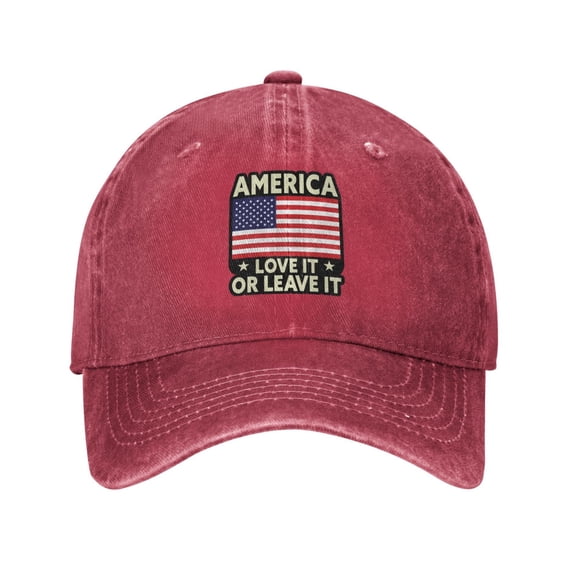 America Love It Or Leave It Adult Adjustable Classic Washed Casquette Cap Hat Baseball Cap For Man For Woman