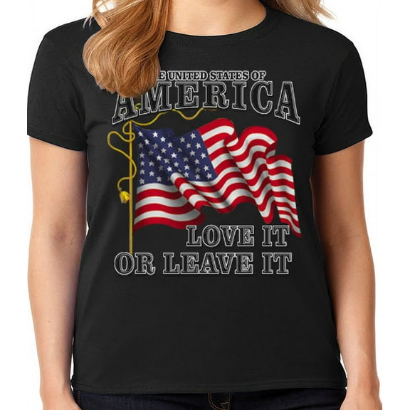 America Love It or Leave T-shirt Ladies Women's Tee