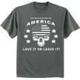 thumbnail image 1 of America Love it or Leave T-shirt US Flag Skull Graphic Tee, 1 of 1