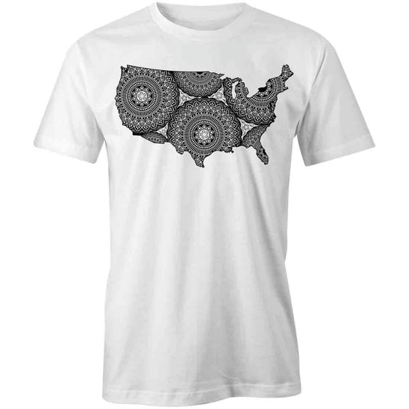 America Mandala T-Shirt | Patriotic American White Tee Gift