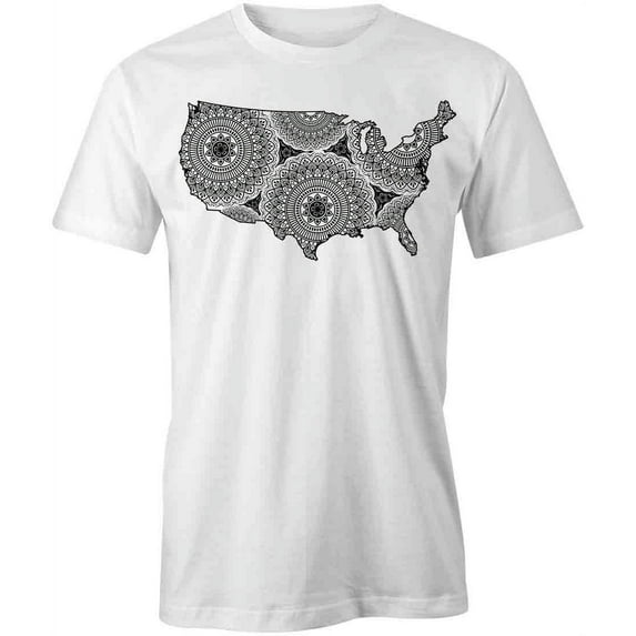 America Mandala T-Shirt | Patriotic American White Tee Gift