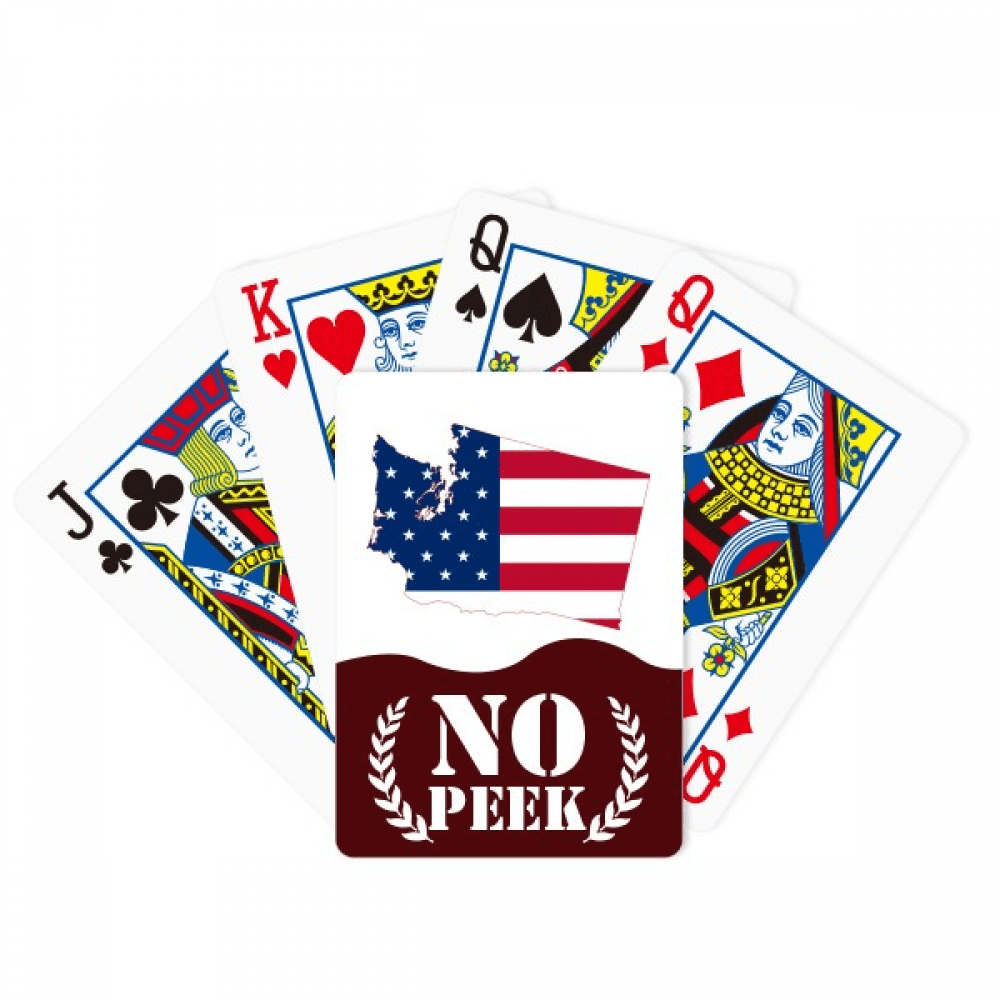 America Map Stars Stripes Flag Peek Poker Playing Card Private Game