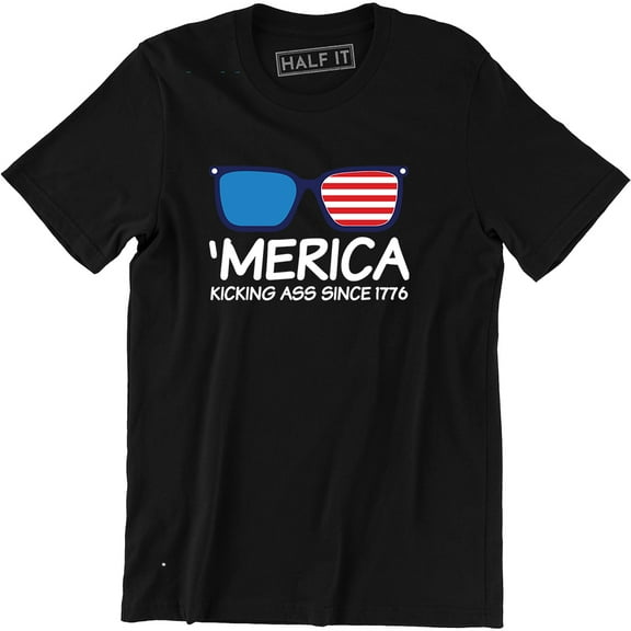 America Merica Kicking Since 1776 4th Of July Patriotic Men's T-Shirt