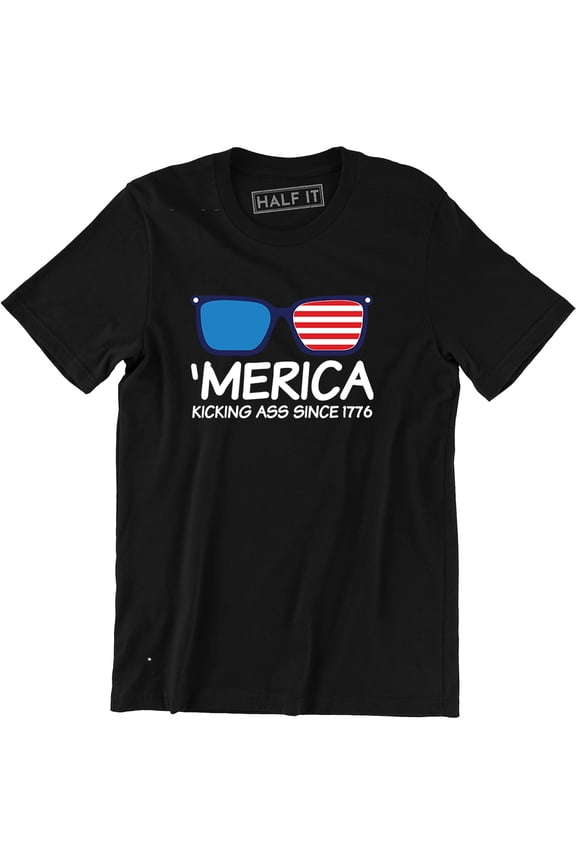 America Merica Kicking Since 1776 4th Of July Patriotic Men's T-Shirt