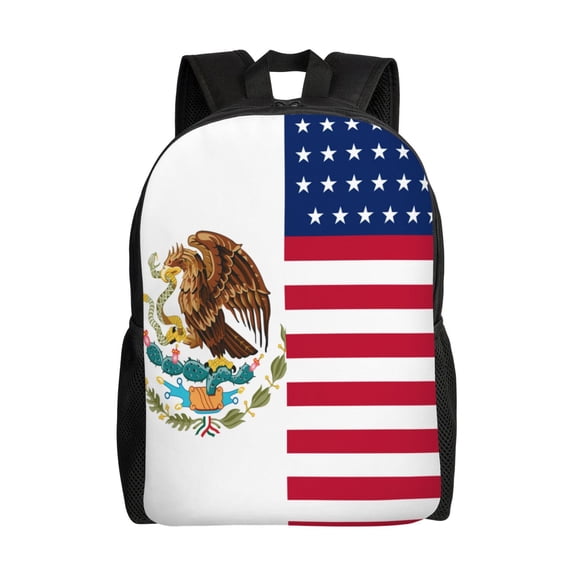 America Mexican Flag Backpack Travel Bag For Men Women Lightweight Back Pack With Laptop Compartmen
