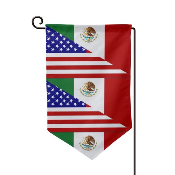 America-Mexican Flag Garden Flag Vertical Double Sided Yard Outdoor Decoration 12.5 x 18 Inch Sharp Corner
