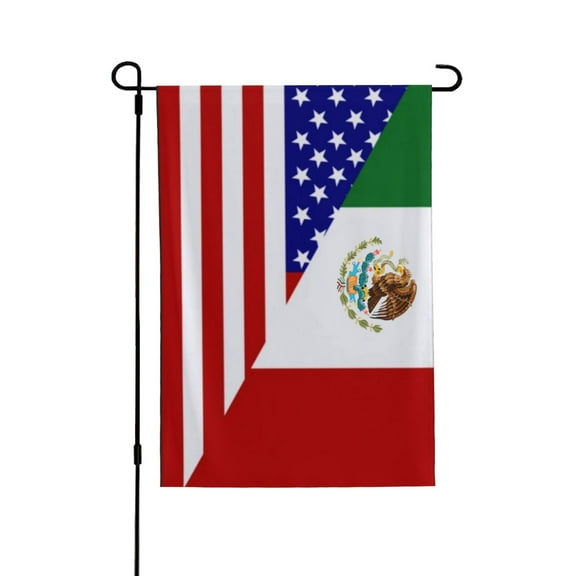America-Mexican Flag House Flag 28 X 40 Inch Garden Flag Decorative House Yard Double Sided Flag For Decoration