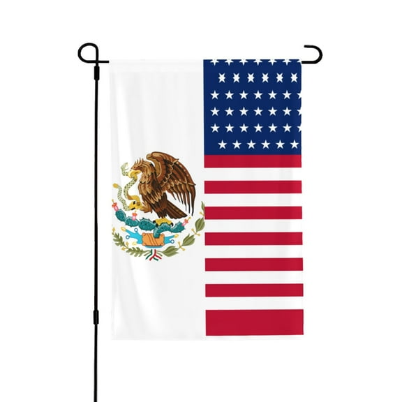 America Mexican Flag House Flag Double Side Garden Flag For Outside Room House Yard Indoor 28" X 40"