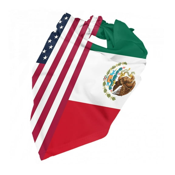 America Mexico Flag Dog Bandanas Triangle Dog Scarfs For Small Medium Large Dogs And Cats