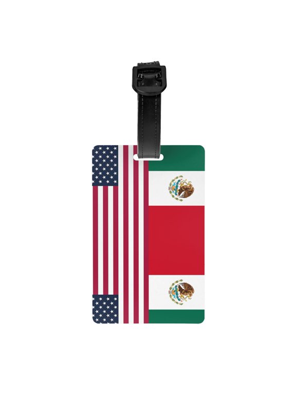 America Mexico Flag Luggage Identifier Name Tag For Backpacks Suitcases Bags Baggage