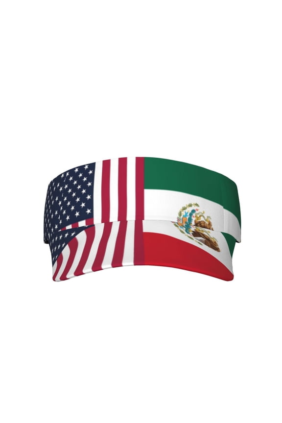 America Mexico Flag Sports Sun Visor Hats Adjustable Sun Visor Caps For Women And Men