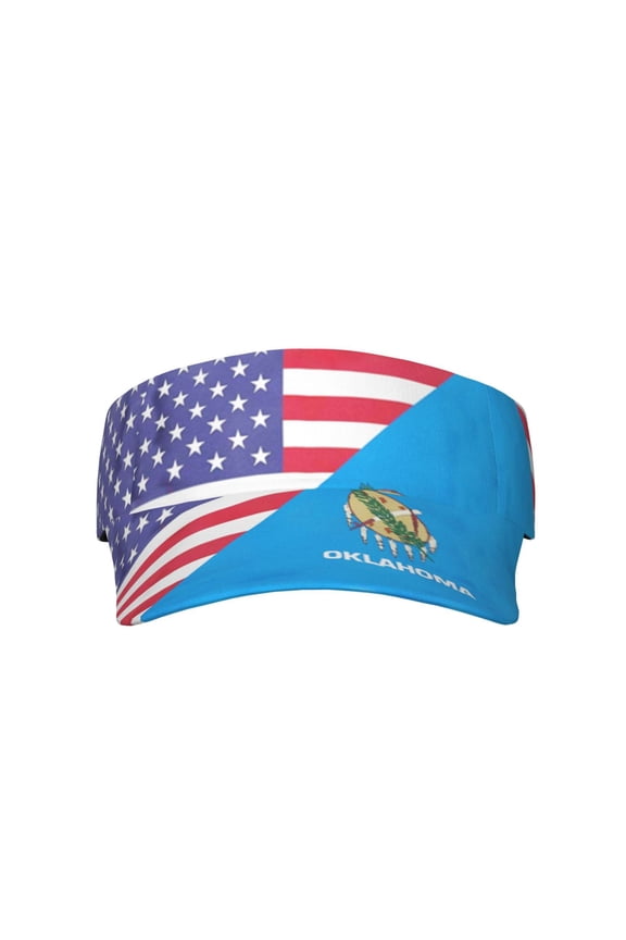 America Oklahoma Flag Sport Visor Hats Sun Protection Outdoor Activity For Women Men