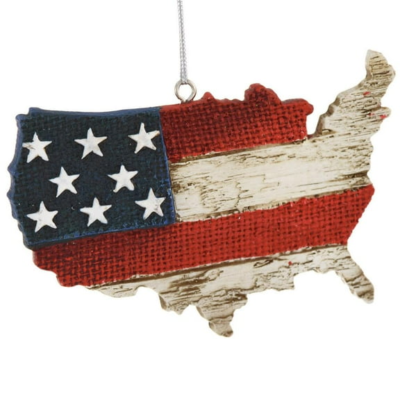 America Ornament With Red, White, And Blue Flag Design United States Christmas