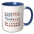 thumbnail image 1 of 3drose, America Patriotic 4th July Subway Style Typography Poster on Blue, 15oz Two-tone Blue Mug, 1 of 6