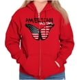thumbnail image 1 of America Pretty Patriotic Butterfly Zip Hoodie Sweatshirt Women Brisco Brands S, 1 of 6