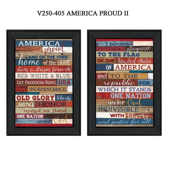 TrendyDecor4U America Proud I Collection By Marla Rae Printed Wall Art V250-405