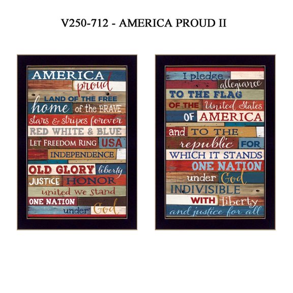 TrendyDecor4U America Proud Ii By Marla Rae Printed Wall Art V250-712