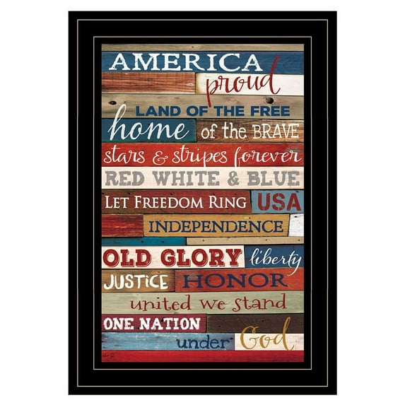 America Proud by Marla Rae Framed Print Wall Art Wood Multi-Color