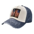 thumbnail image 1 of America Puerto-Rico-Flag Baseball Cap Distressed Adjustable Vintage Cotton Denim Hat for Women Men, 1 of 7