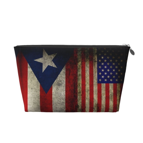 America Puerto-Rico-Flag Handbag Purse Tote Organizer Zipper Closure Cosmetic Pouch Bag For Travelling