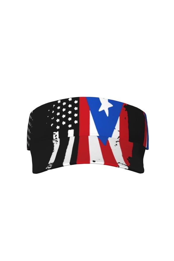 America Puerto-Rico Flag Sport Visor Hats Sun Protection Outdoor Activity For Women Men