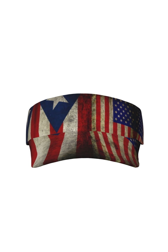 America Puerto-Rico-Flag Sports Sun Visor Hats Adjustable Sun Visor Caps For Women And Men
