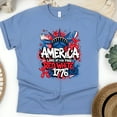 thumbnail image 1 of America Red White Blue T-Shirt – 1776 Graffiti Patriotic Tee, CarolinaBlue, Size 3XL, 1 of 6