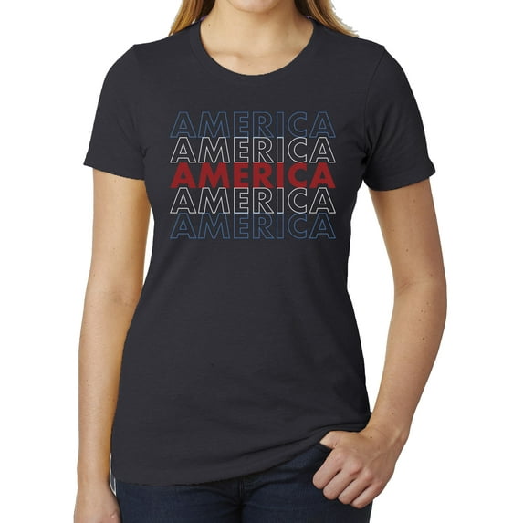 America Red White and Blue Men's T-shirt, 4th of July T-shirts for Women - Charcoal MH200WPATRIOT S20 2XL