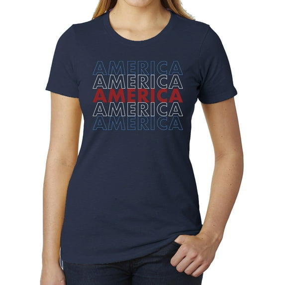 America Red White and Blue Men's T-shirt, 4th of July T-shirts for Women - Heather Navy MH200WPATRIOT S20 3XL
