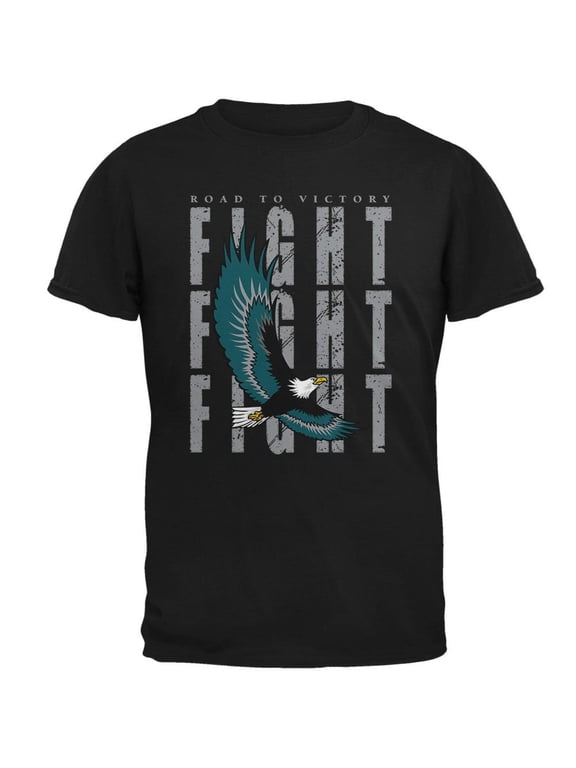 America Road To Victory Eagle Fight Mens T Shirt Black SM