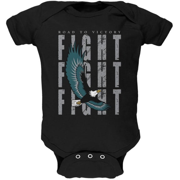 America Road To Victory Eagle Fight Soft Baby One Piece Black 9-12 M