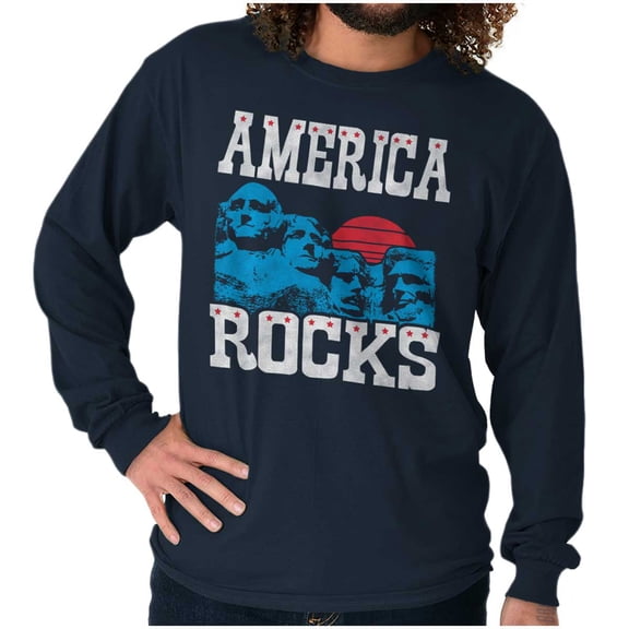 America Rocks Mount Rushmore USA Long Sleeve TShirt Men Women Brisco Brands X