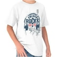 thumbnail image 1 of America Rocks Patriotic Headphones Crewneck T Shirts Boy Girl Teen Brisco Brands X, 1 of 6