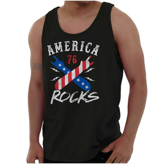 America Rocks Patriotic Music Lover Plus Size Graphic Tank Top Brisco Brands 2X