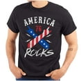 thumbnail image 1 of America Rocks Patriotic Music Lover Plus Size Crewneck Graphic Tee Shirt Brisco Brands 2X, 1 of 6