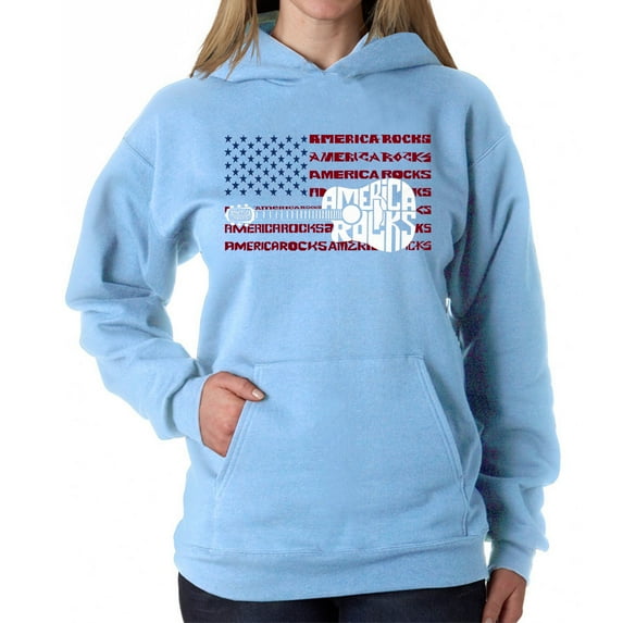 America Rocks - Women's Word Art Hooded Sweatshirt