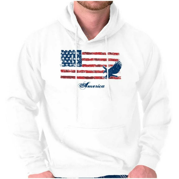 America Rugged American Flag Eagle Hoodie Sweatshirt Women Men Brisco Brands S