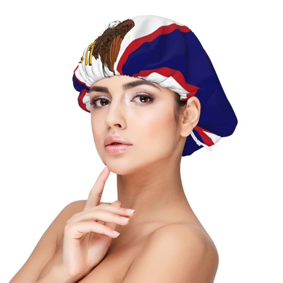 America Samoa Flag Sleep Cap Satin Bonnet Night Sleeping Soft Hair Turbans For Women